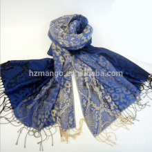 Fashionable leopard jacquard wholesale pashmina